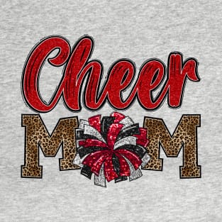 Cheer Mom -  Pom Pom - Red T-Shirt